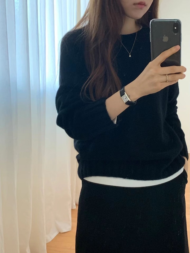 (予約) ounce / Cashemre basic pullover knit 4color