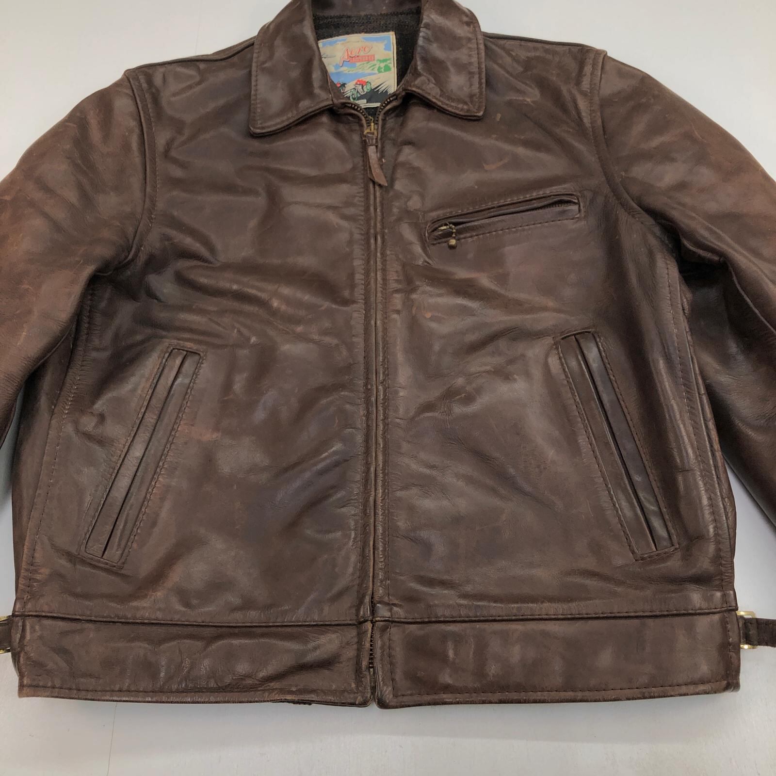 ア*ー様 エアロレザーハイウェイマン90sヴィンテージ AERO LEATHER エアロレザー 80 -90年代 スコットランド製 HIGHWAYMAN
