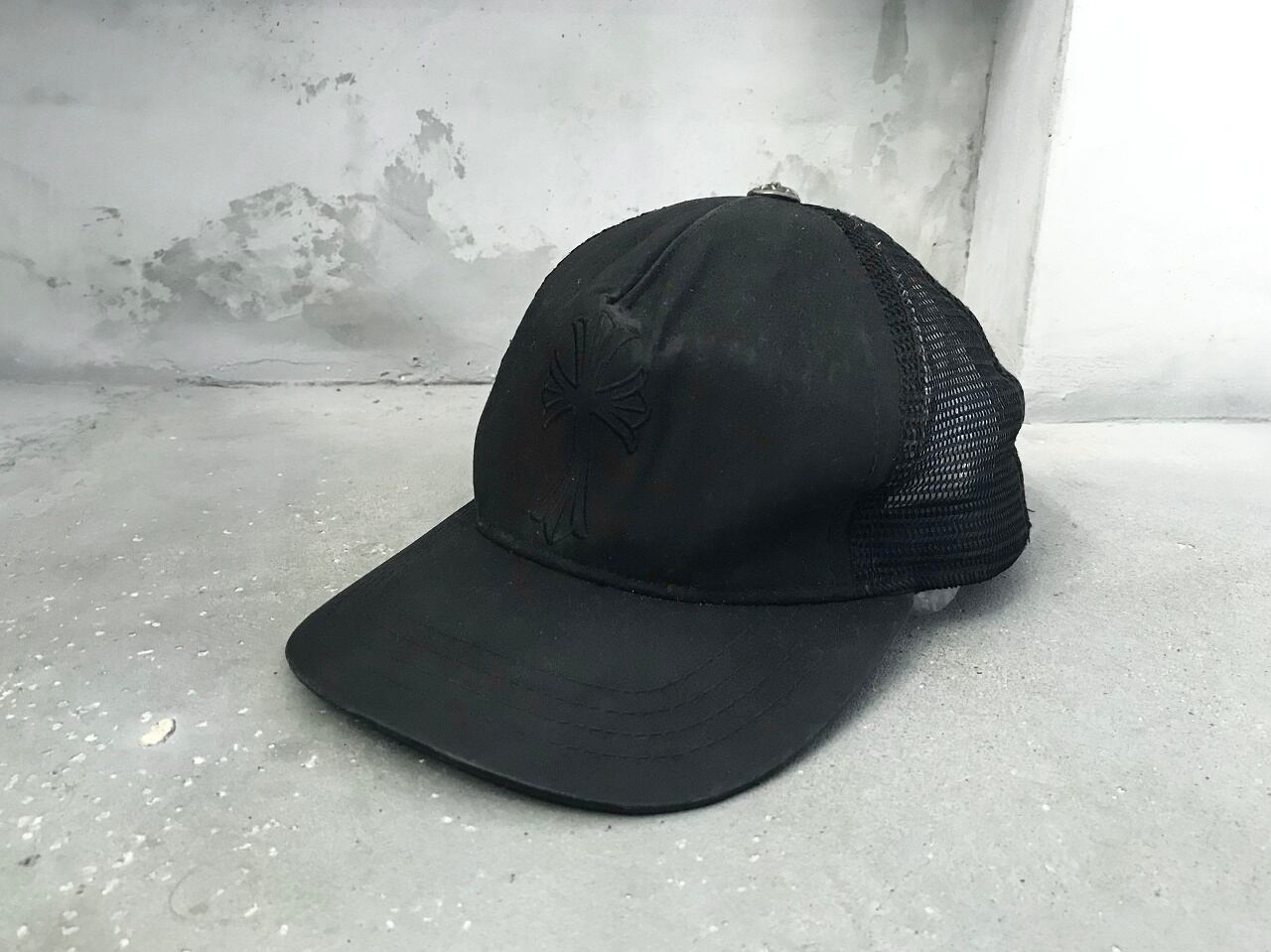 Chrome Hearts Cross embroidery mesh cap BLACK MADE IN USA
