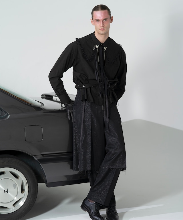 Midorikawa / MID26AW-SH02 SIDE SLIT SHIRT(BLACK)