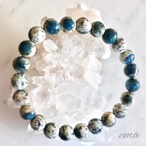 【レア・美石】ヒマラヤＫ２ストーン　目玉模様　8ｍｍ　ブレスレット　1160