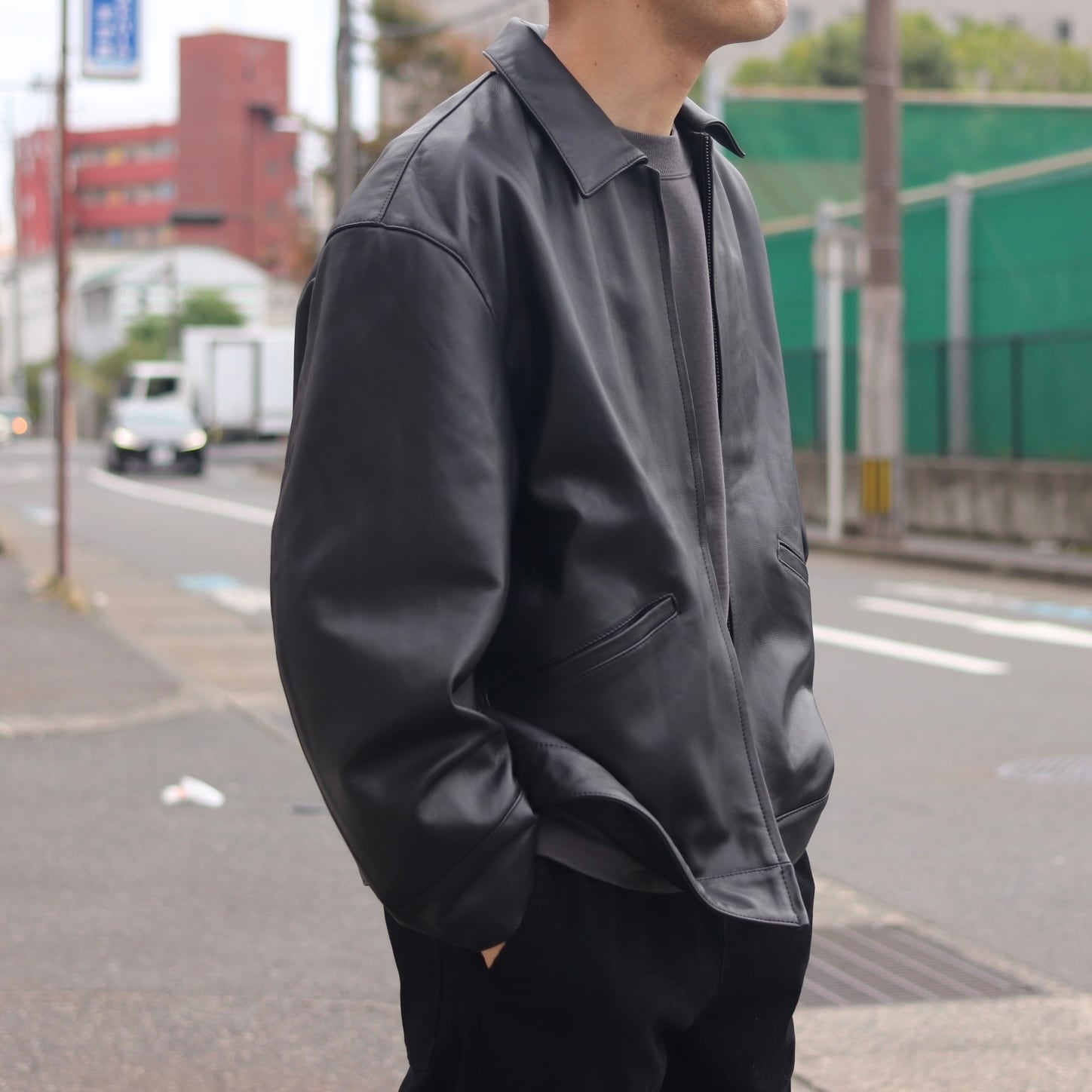 LAMOND(AWESOME LEATHER) leather zip short jacket レザージャケット