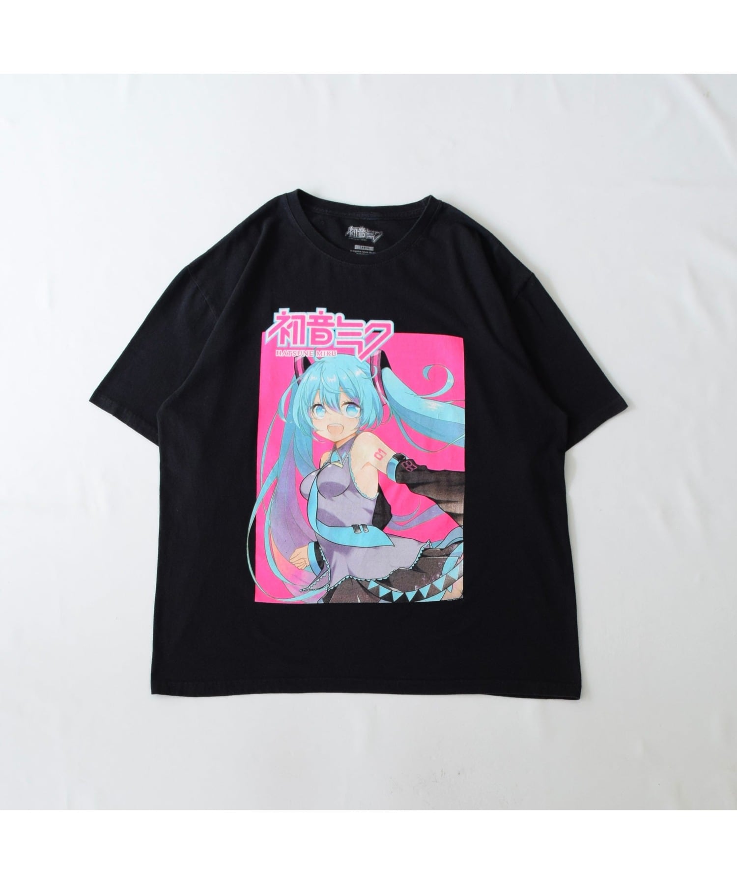 初音ミク Tシャツ メンズ L ブラック キャラクター 古着 ヴィンテージ