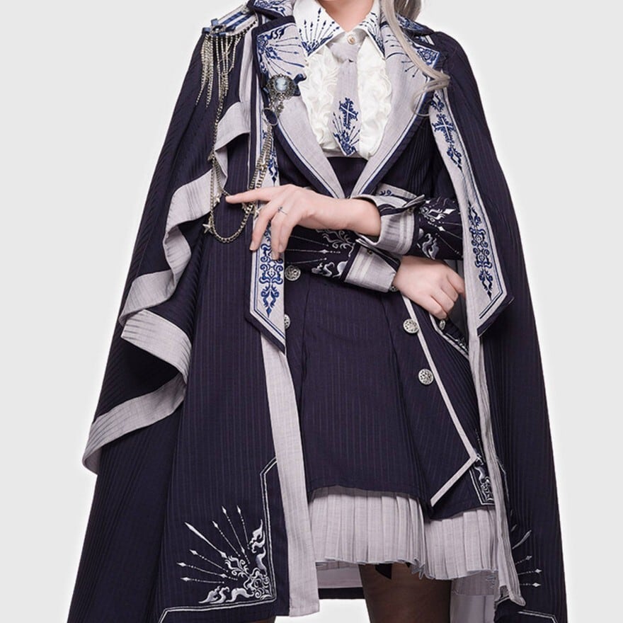 epetice 大航海時代 ネイビー 軍服ロリータ ロングコート ロングマント