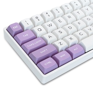 【努力特価】169キーキーキャップ Womier ダブルショット PBT キーキャップ Cherry MX Gateronスイッチ 60%65％70％100％メカニカルキーボード用 XVXプロフィールキーキャップ (ホワイト/パープル)