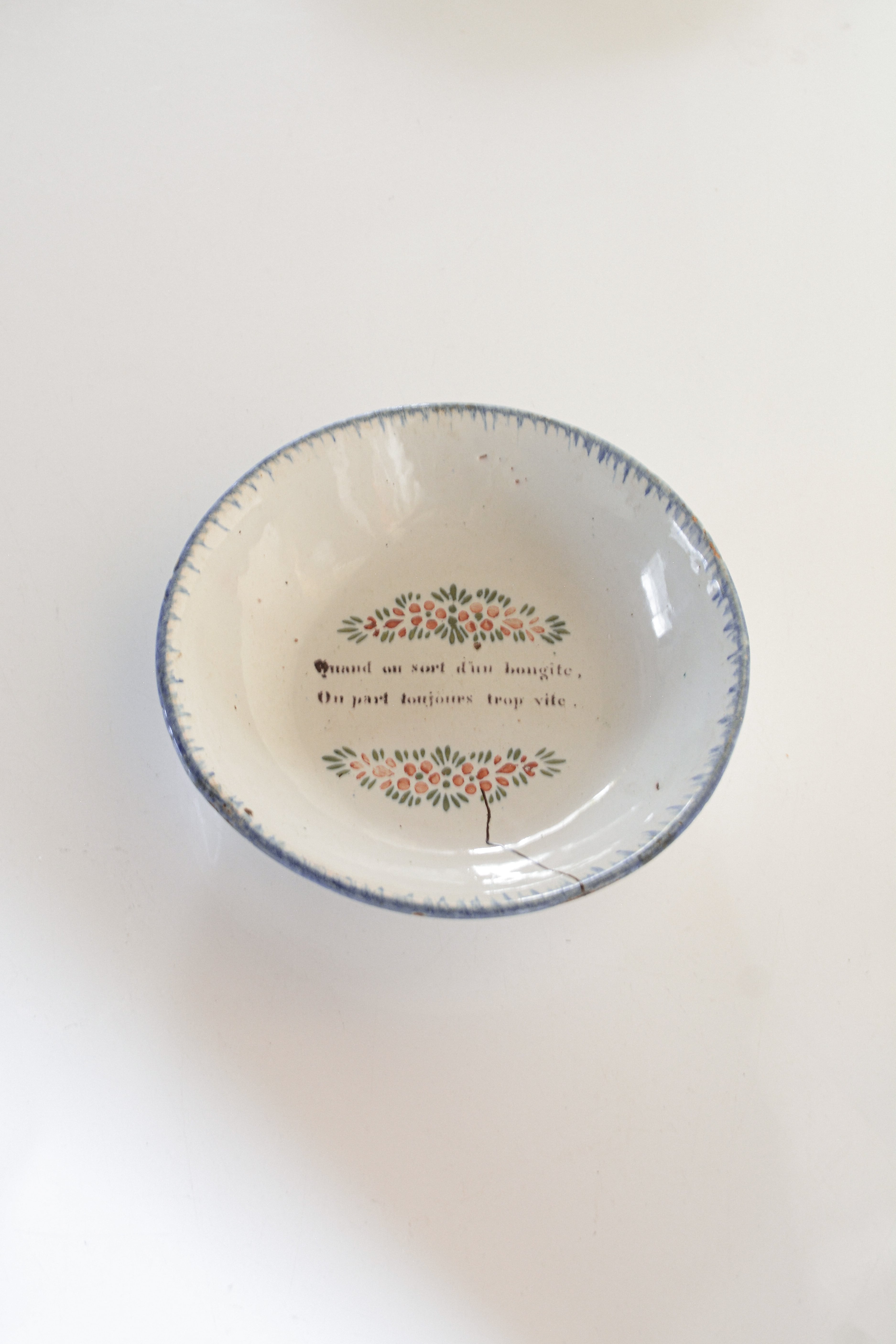 French antique plate tumugi Fêlure