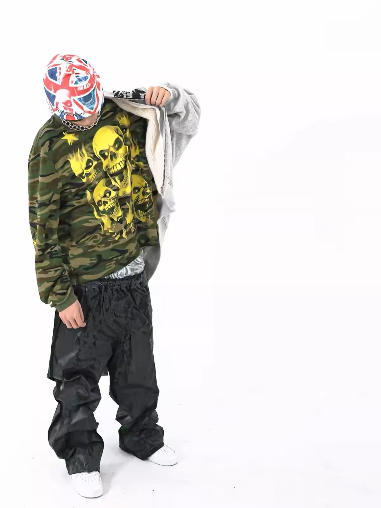 【SANSLAWS】Camo Skull Long Sleeve Tee