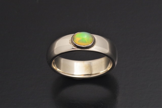 Opal Ring  Hammered mark Shiny（オパールリング　槌目光沢仕上げ）