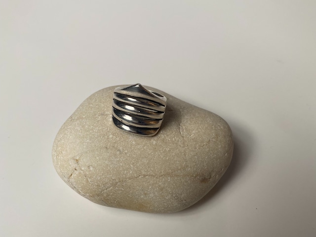 〈vintage silver925〉ribbed mexico ring