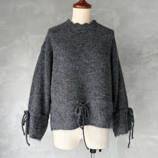 【A様専用ページ】リボンデザインニットプルオーバー（チャコールグレー）