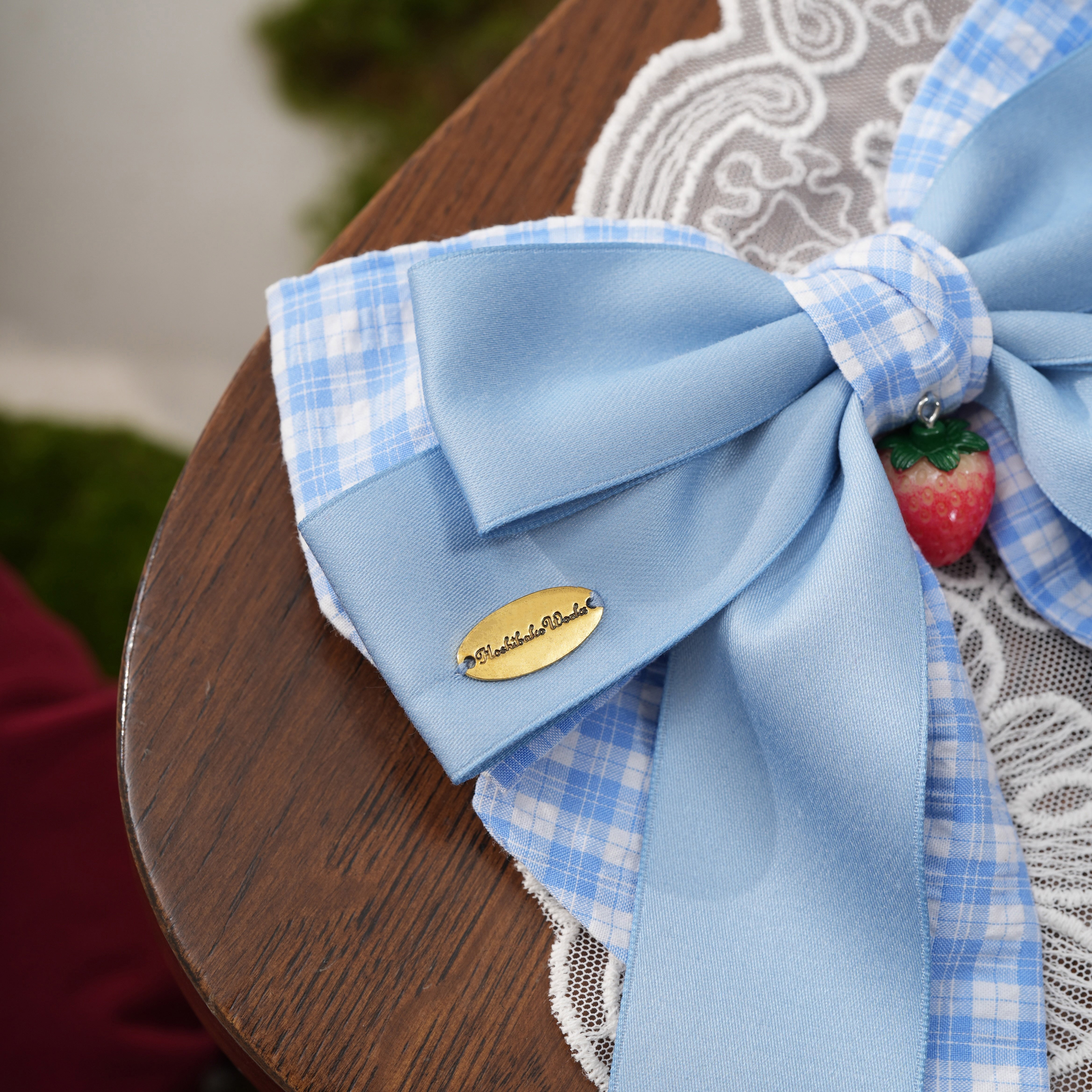 ストロベリー・リボンブーケ ギンガムチェックリボンクリップ