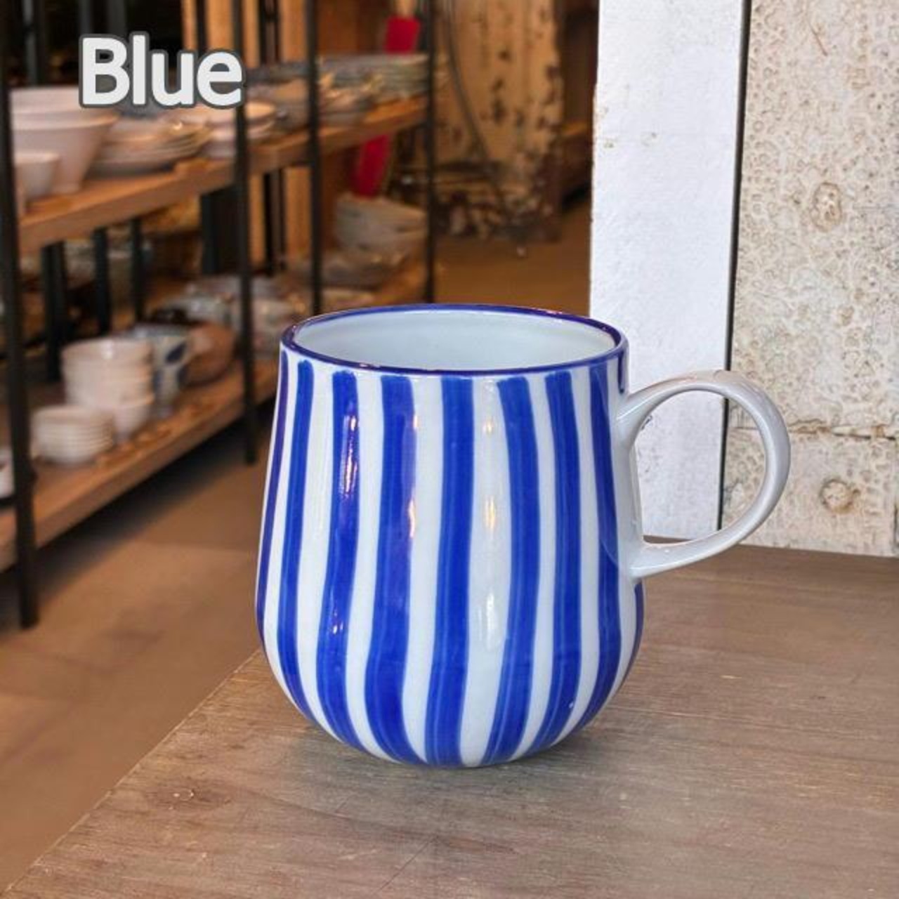 Thailand Switch mug 370ml 4color　タイ　スイッチマグカップ　全4色　パープル　グリーン　ブルー　グレー　タイ　電子レンジ可　食洗機可　TAMAKI　湯呑　ストライプ　耐熱