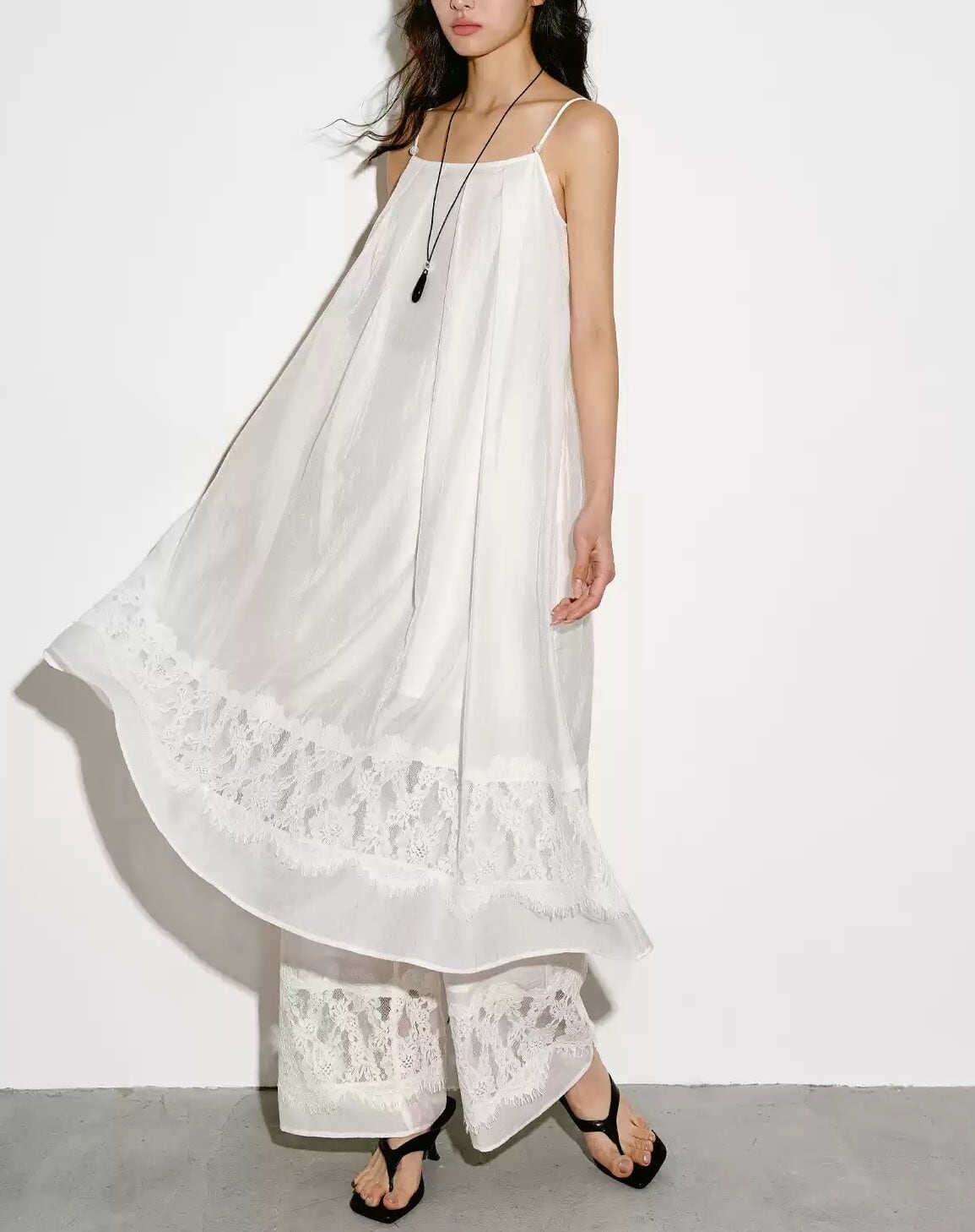 Lace Tiered Camisole Dress & Pants Set KRE2320