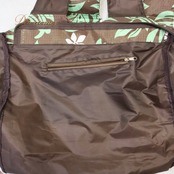 フラダンス 小物 バッグ ブラウン系 PALEKAIKO LAMA トートバッグ モンステラ柄 ティアレ柄 ホヌ柄 かわいい 華やか 茶 緑 白 ハワイアン アロハ ハワイアンプリント フラ ダンス ビーチ 旅行 レジャー チャック付き 軽量 日常使い