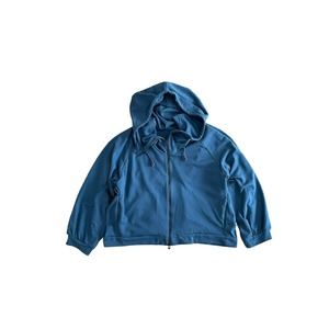 VU / sweat ZIP UP short big hoody / blue