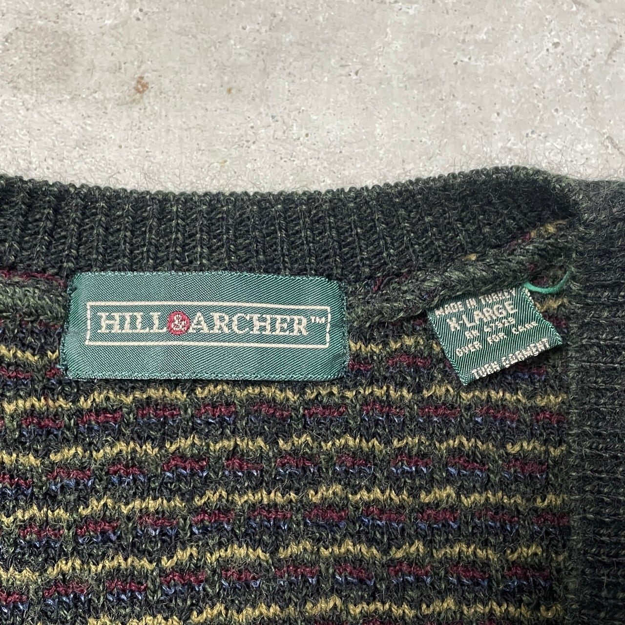 HILL & ARCHER 総柄 ニットベスト メンズXL 古着 ヴィンテージ VINTAGE 