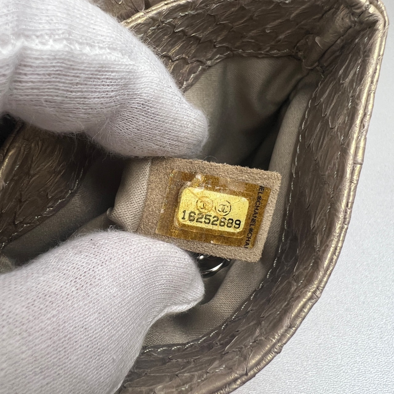 CHANEL シャネル ココマーク  パイソン ショルダーバッグ ゴールド A-9396