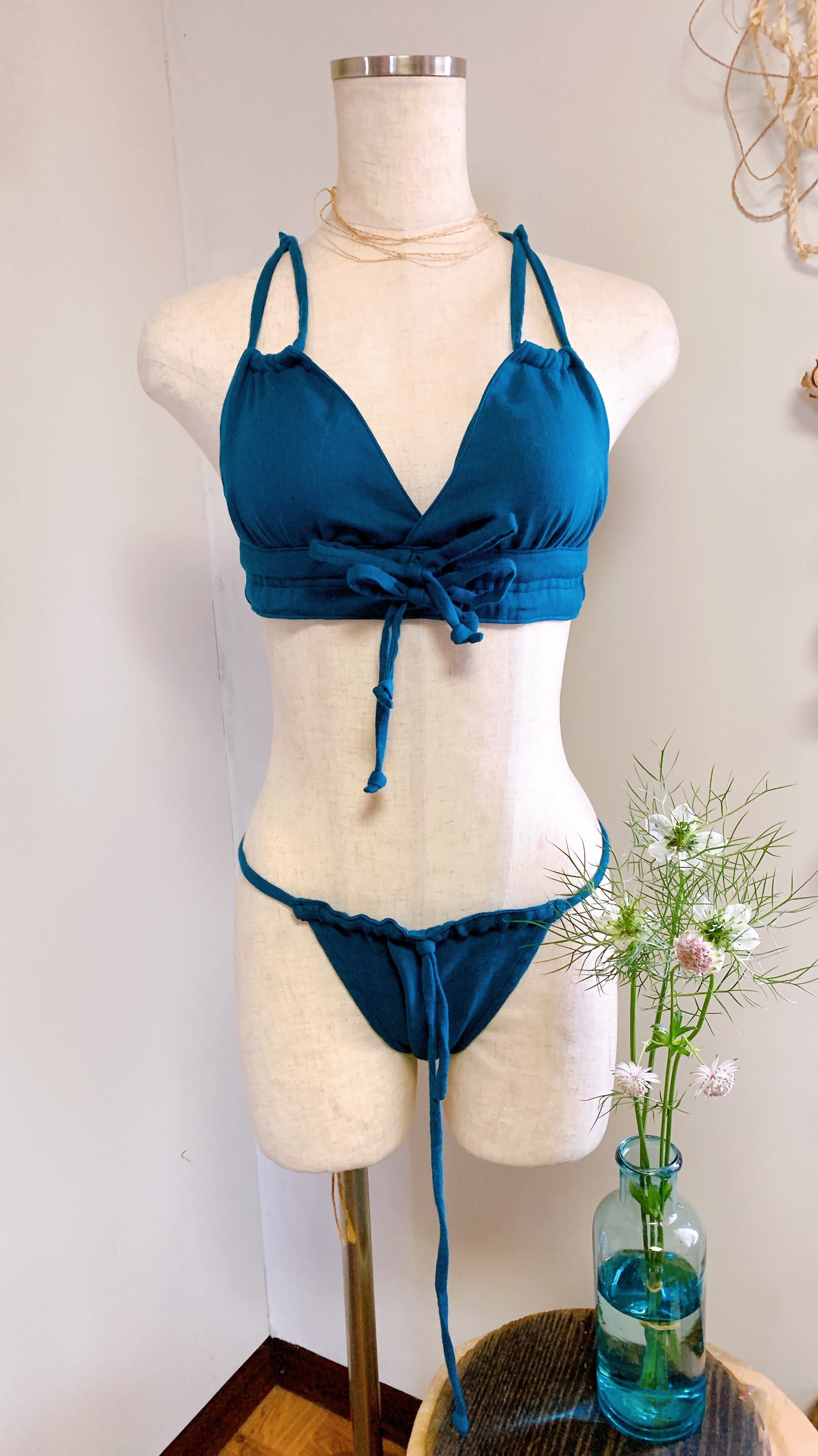 締めつけない下着　“ゆる〜りパンツ“ ブルーグリーン　第6チャクラ