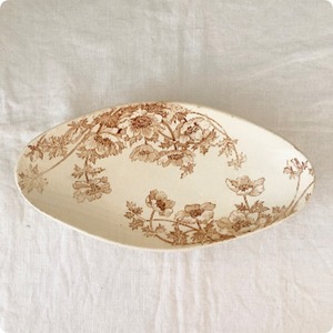 【フランス直輸入】枯れたアンティークの風合いが素敵 ブラウンカラー ジアン ラヴィエ皿