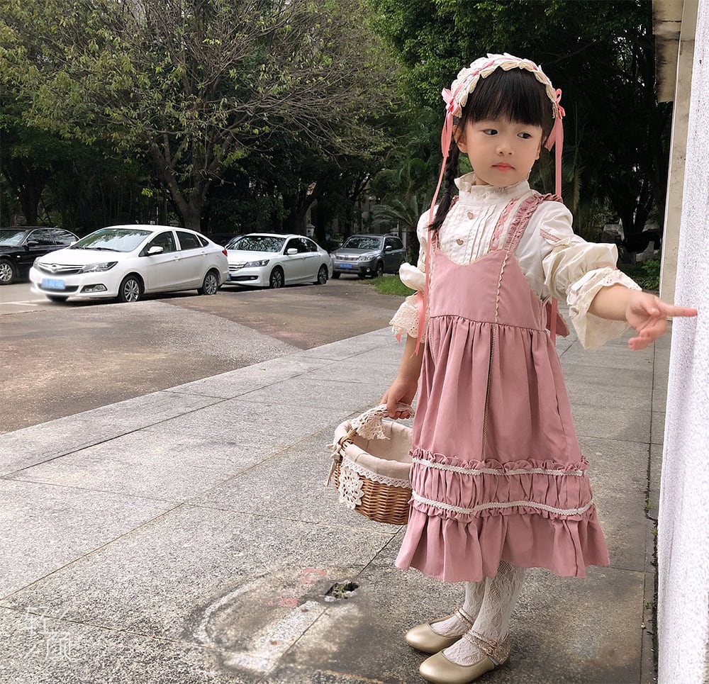 ロリータ ドレス キッズロリータ クルーネックブラウスとジャンパー