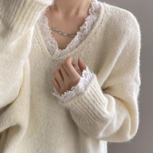 Alice French retro-chic style soft and cozy sweater（SN233）