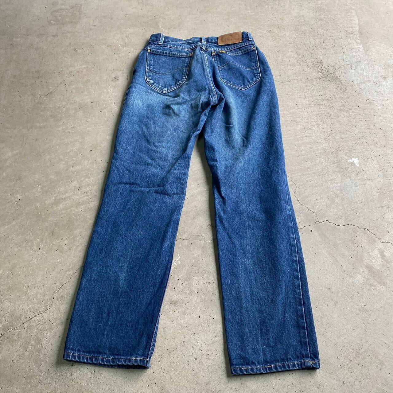 古着 90s USA製 Lee ブルー ストライプ デニム タック パンツ ジーンズ