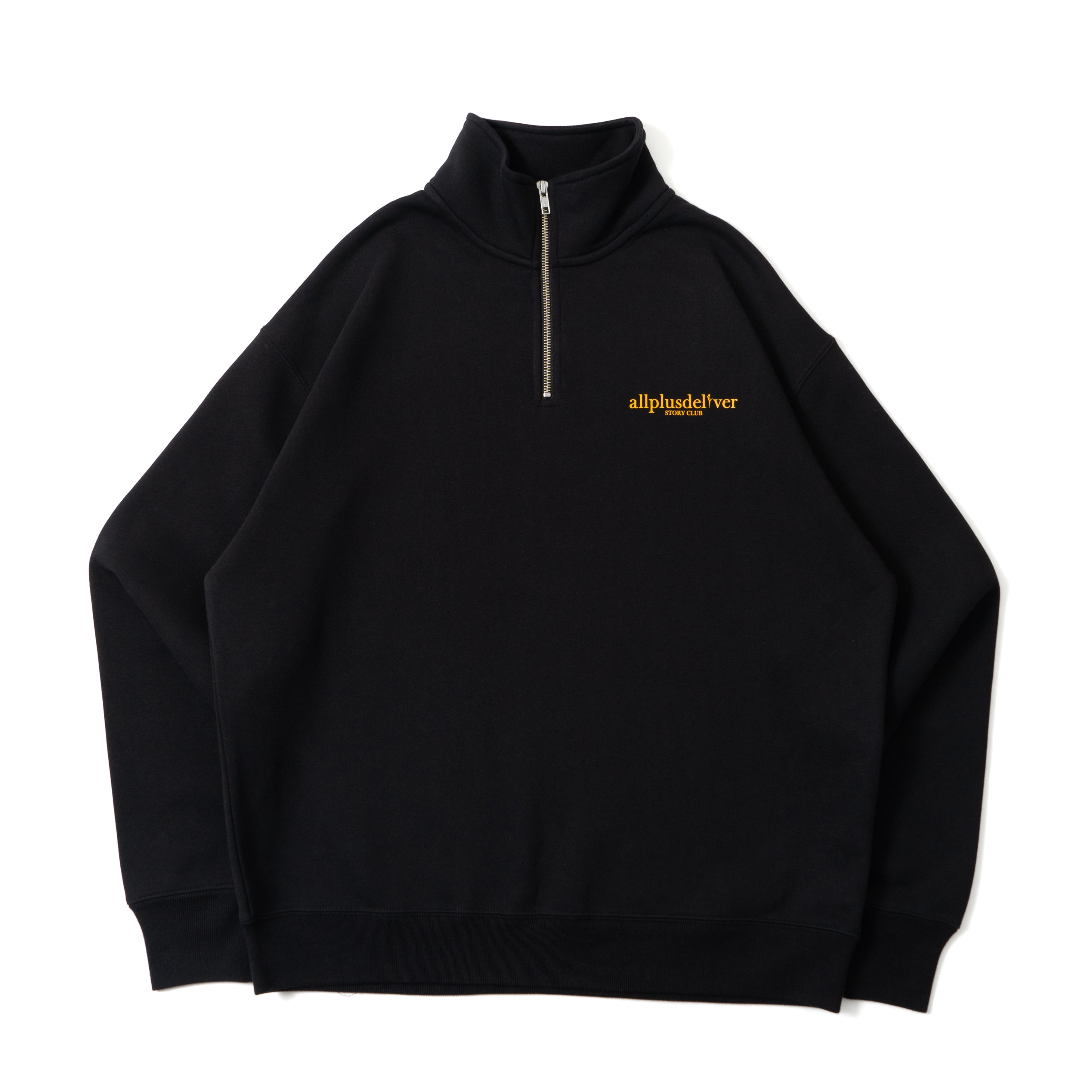 ALPSDR LOGO TULIP HALF ZIP SWEAT / BLACK
