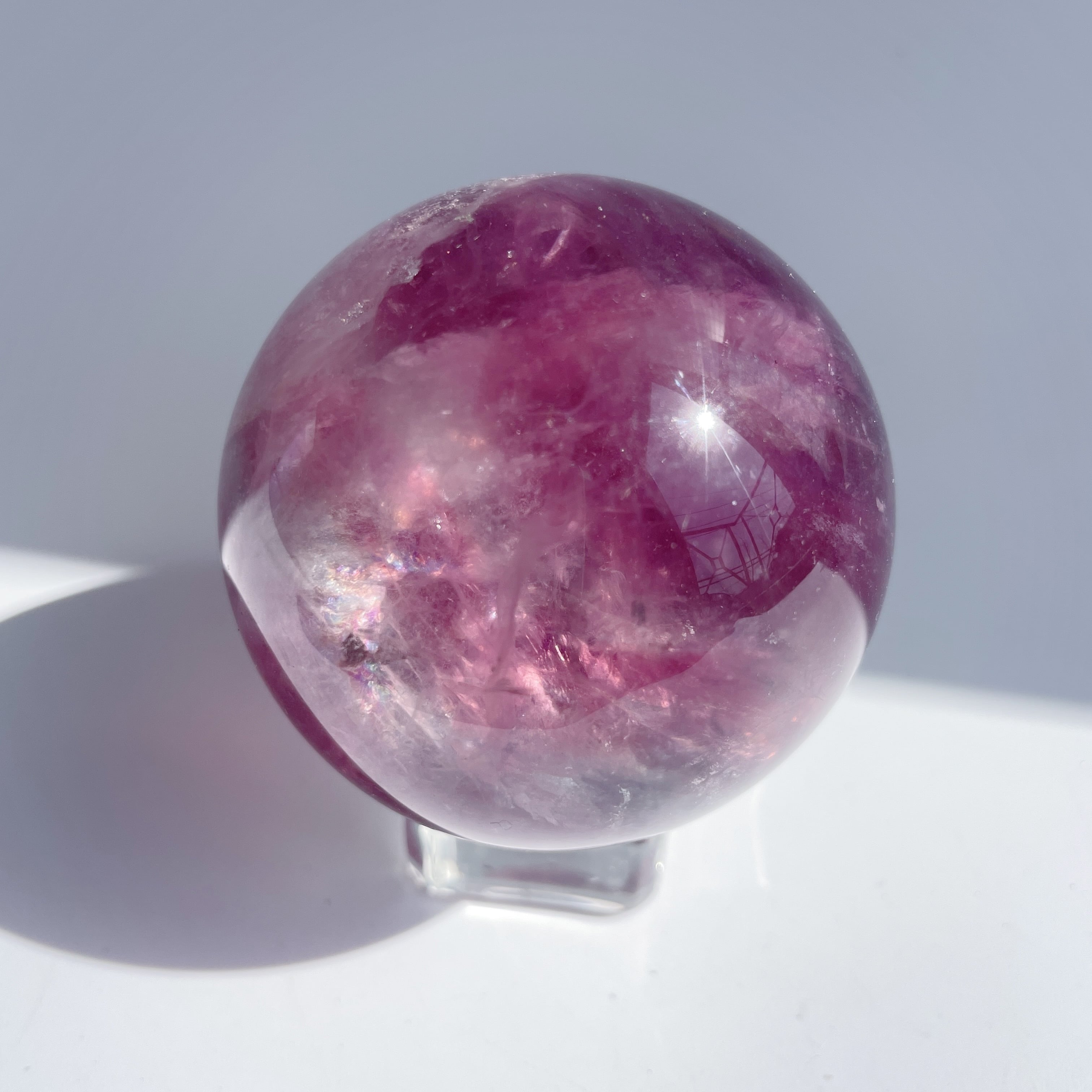 ピンクフローライト スフィア（丸玉）15 Purple Fluorite Sphere