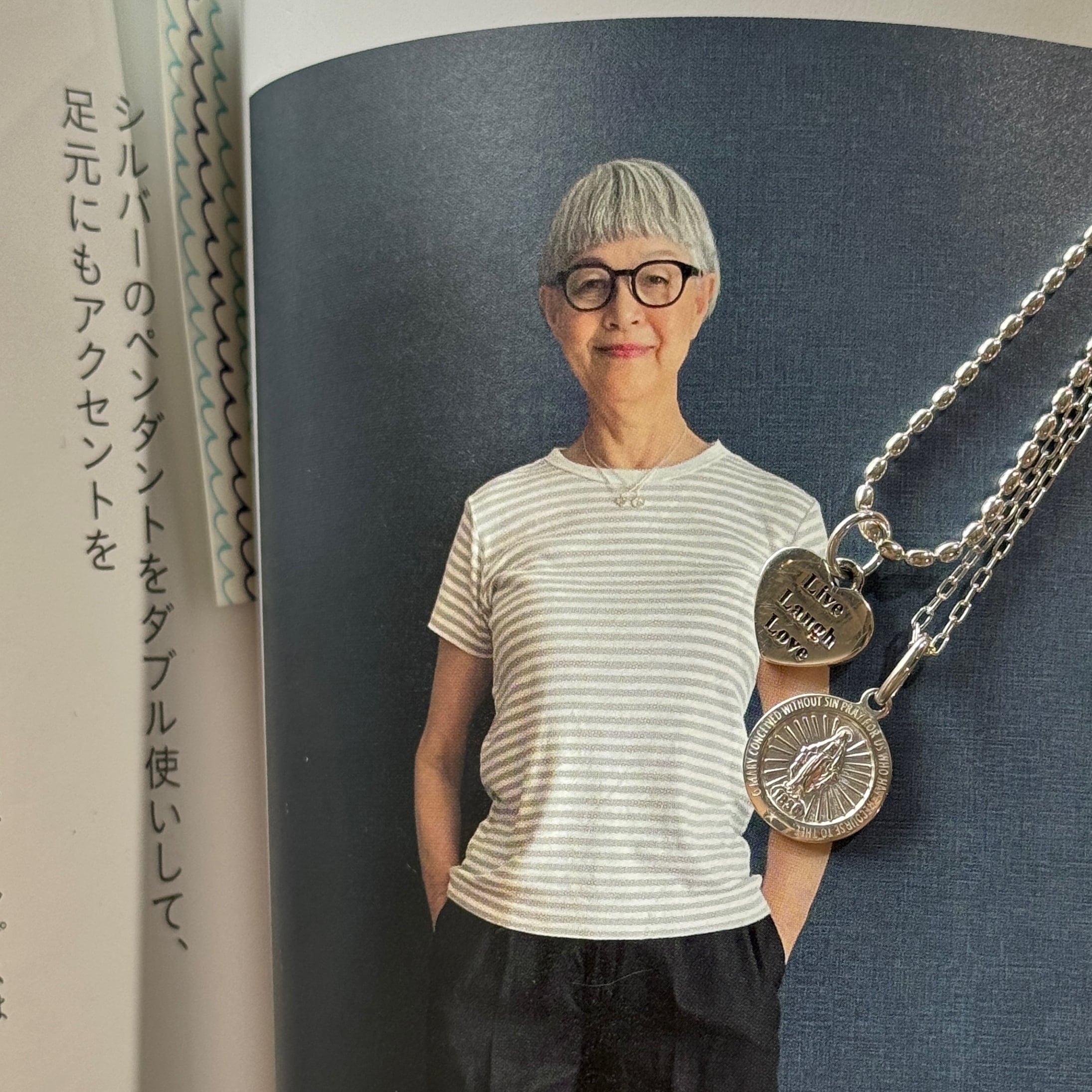 オメダイ×ハートのネックレス重ね付け2本セット【40cm】【リトル