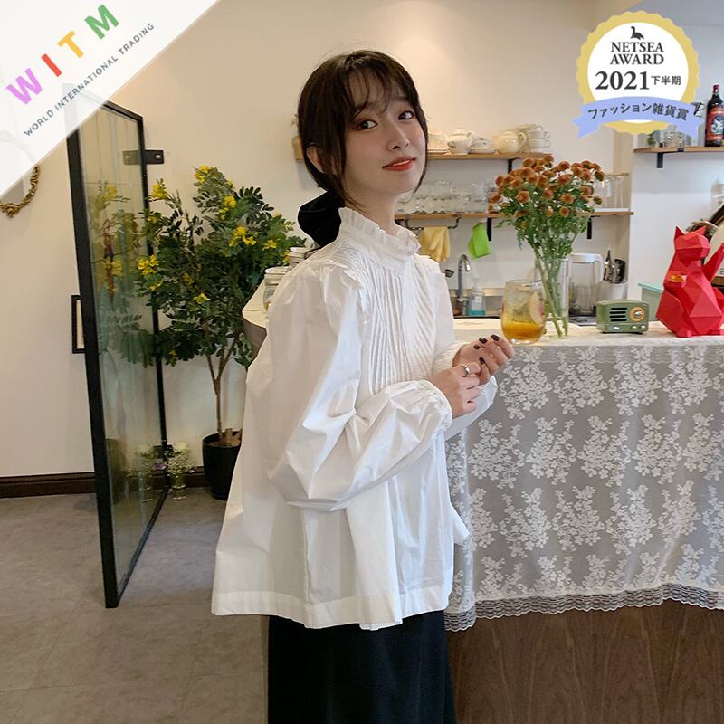 2022春夏新作 フリル ブラウス 人気シャツ プリーツ レディーストップス スタイリッシュ