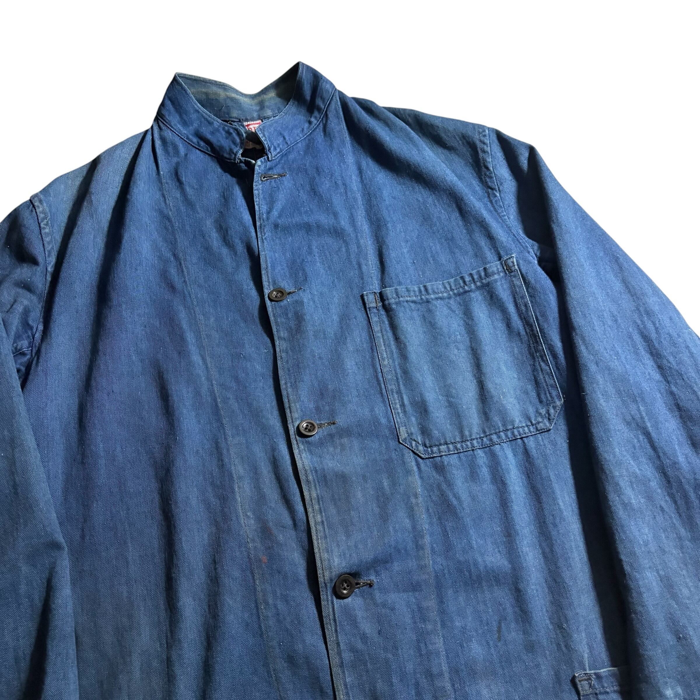 vintage 1940's FABRAM indigo cotton fireman jacket | NOIR ONLINE