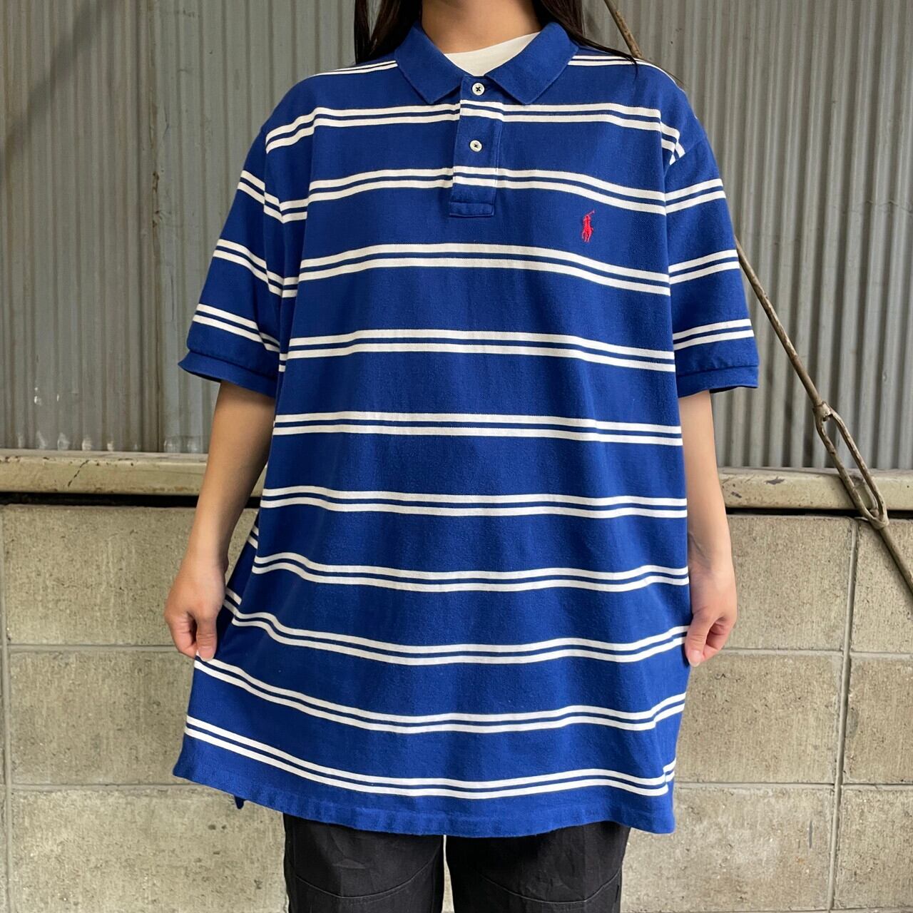 ビッグサイズ Polo by Ralph Lauren 鹿の子 ボーダー ポロシャツ