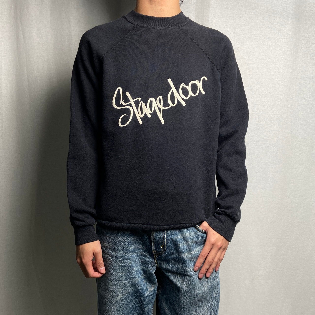 70〜80年代 USA製 VELVASHEEN STAGEDOOR ラグランスウェットシャツ 