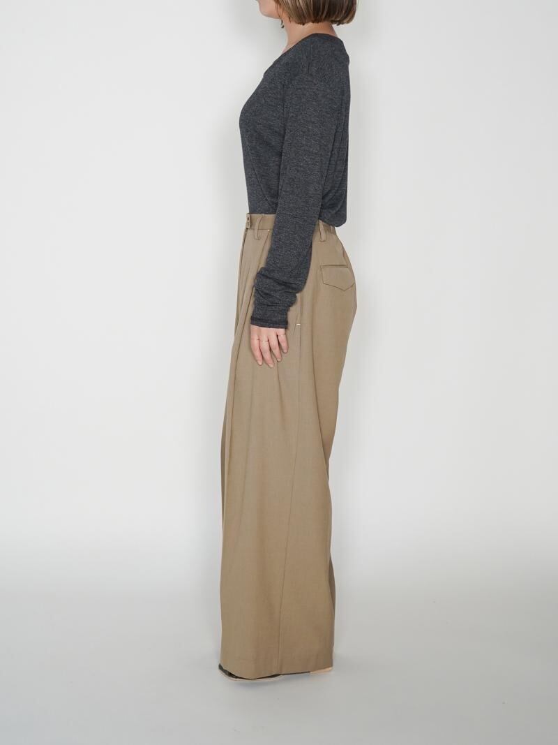 【YENN】WOOL BLEND TWO TUCK PT[Y234-31047BT]