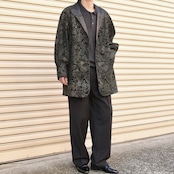 flower pattern leather half coat