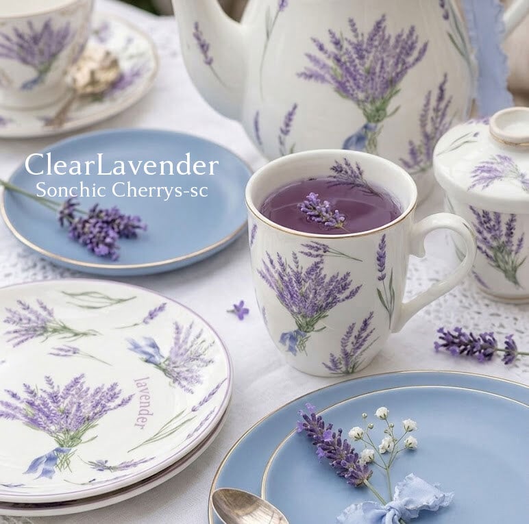 白磁用水彩Clear Lavender ラベンダー転写紙 A4サイズ （ポーセリン