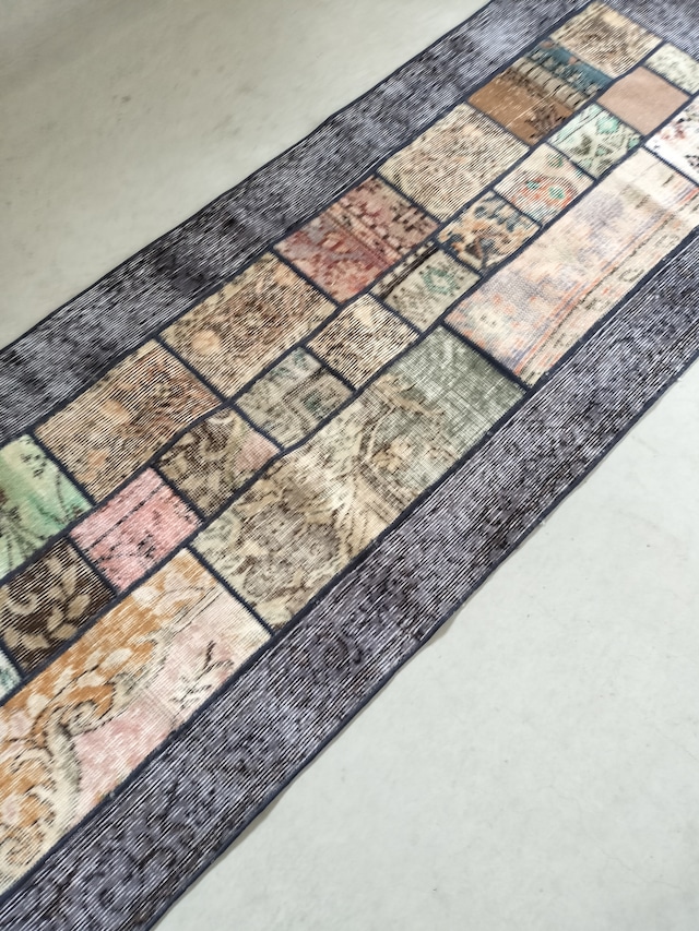 Turkish patchwork rug 210✕76cm No.448