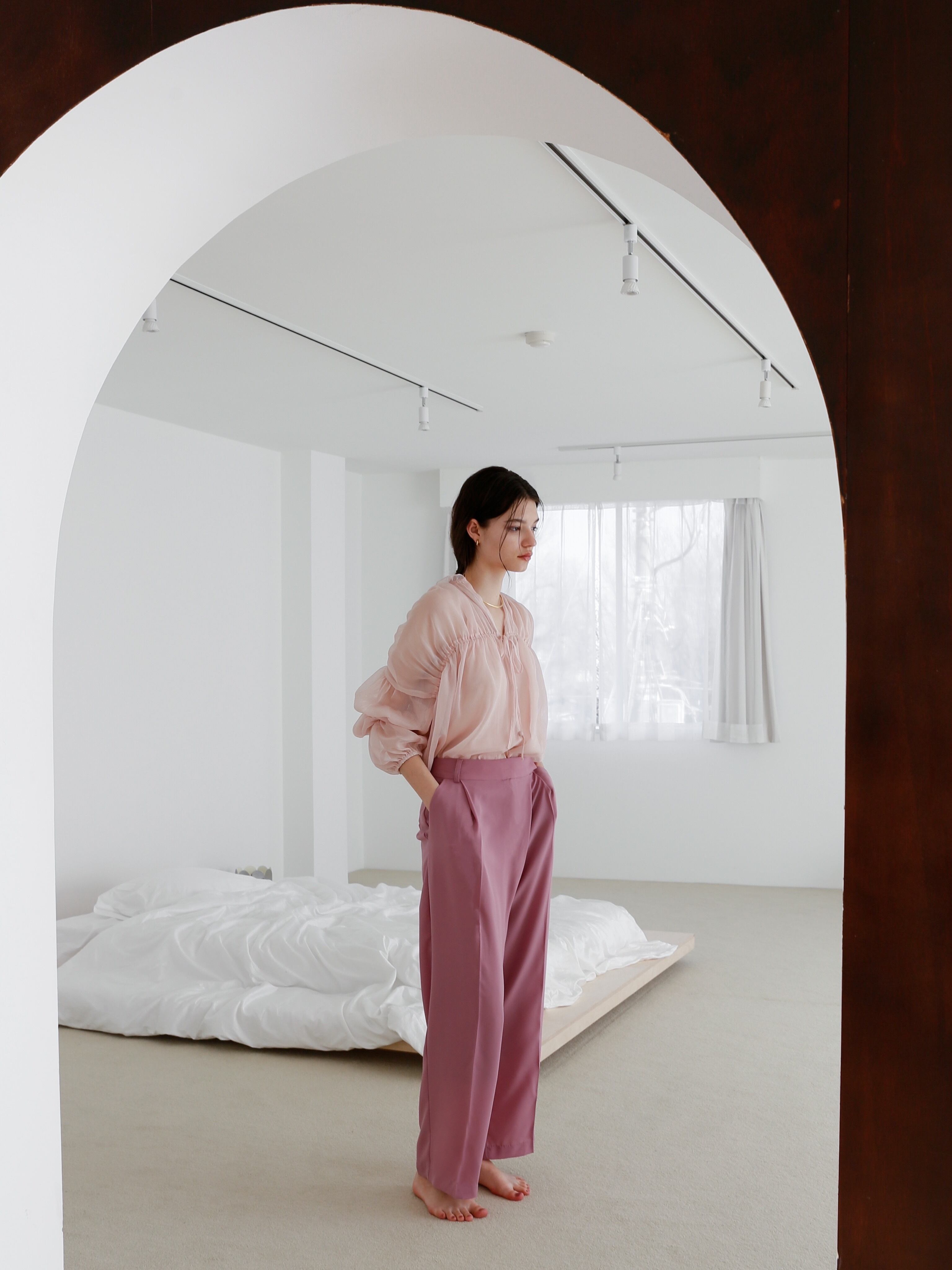 triple shirring blouse set（pink） | Katrin TOKYO