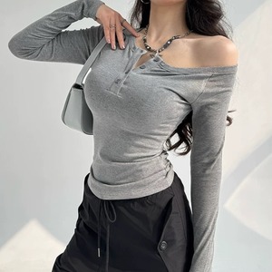 off shoulder henley top la2180