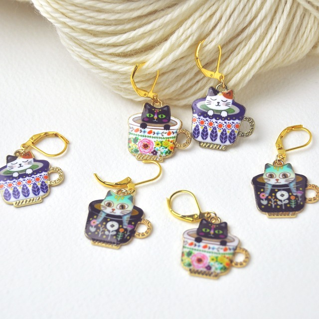 ステッチマーカー【カップ猫・35】