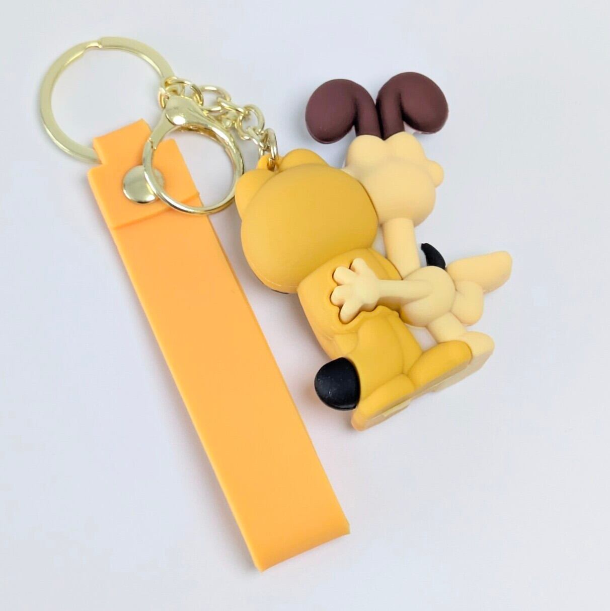 【 Garfield ( ガーフィールド ) 】『 ガーフィールド & オーディ 』 3Dラバーキーホルダー ストラップ付き / キーチェーン〚アメリカン雑貨 アメトイ〛