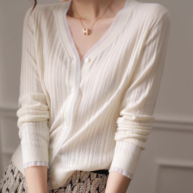 Vネック サマー ニット カーディガン 3412515