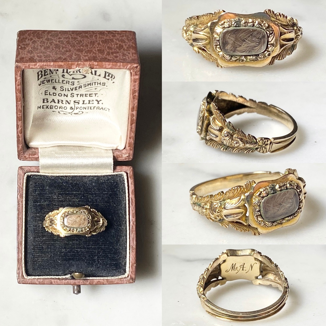 antique victorian 9ct gold Mourning ring