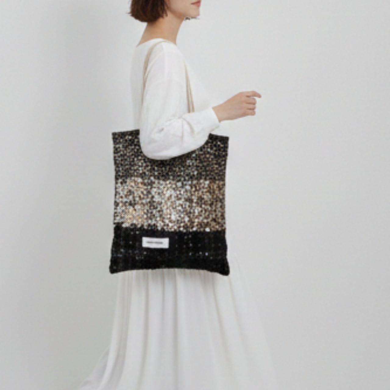 スパンコールボーダーショルダーバッグ M00031