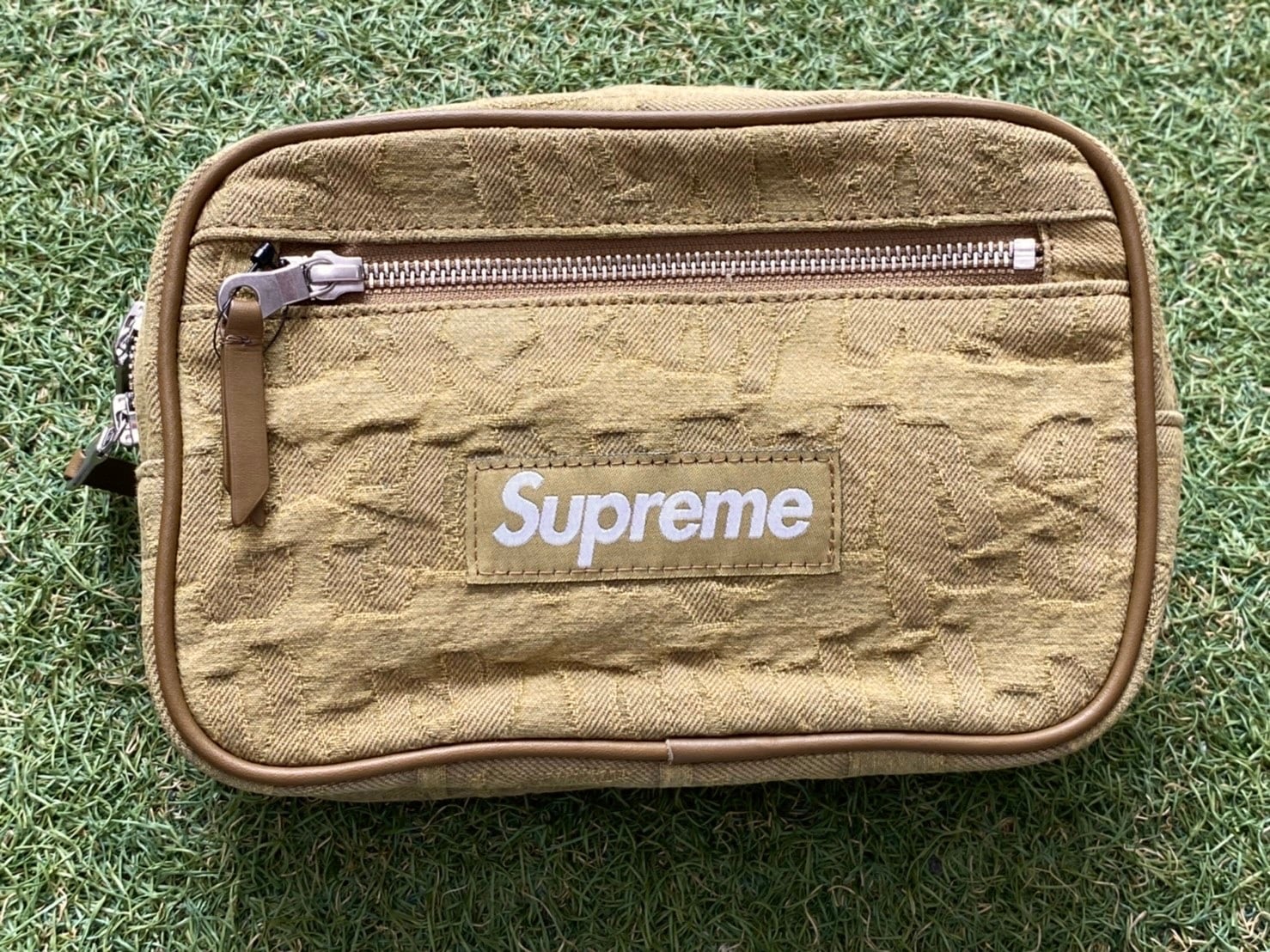 Supreme FAT TIP JACQUARD DENIM WAIST BAG OLIVE 227195 | BRAND  