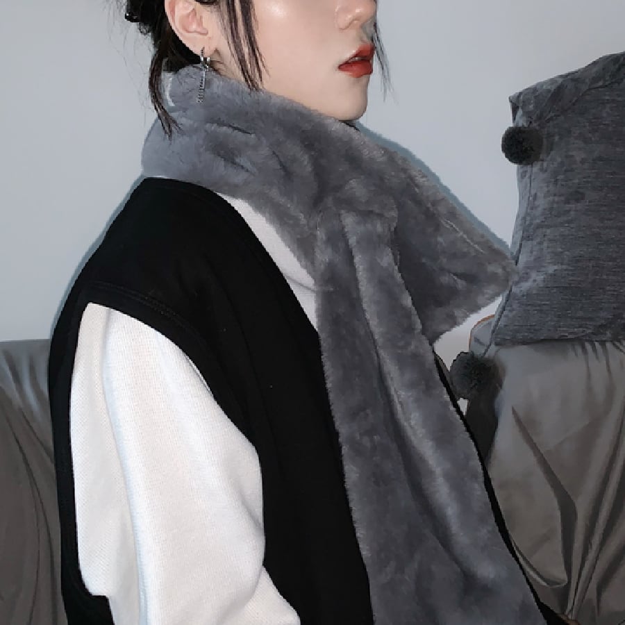 韓国通販 dgo】レトロ秋冬マフラー 3カラー ブルー/ダークグレー