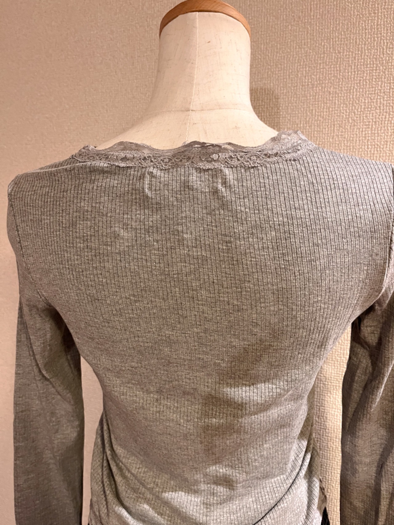 gray lace tops LK1375