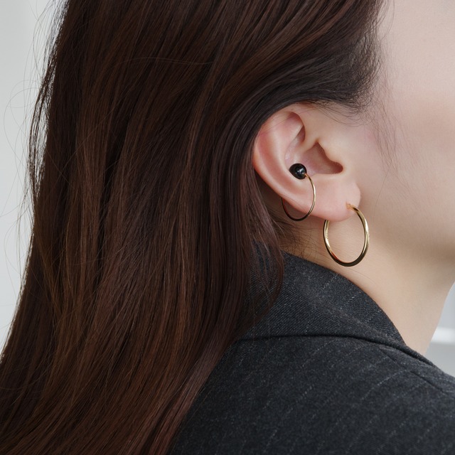 【2025'Holiday限定】K18イエローゴールド 直径25mmフープピアス 【MKY0135P1】