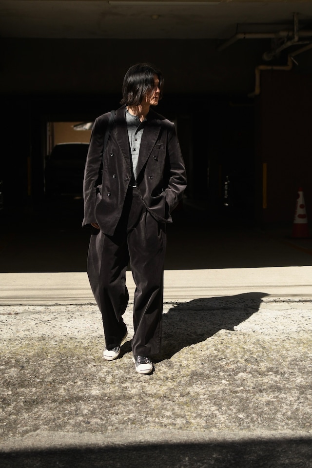 blurhms / Fade Velvet Two-tuck Slacks (FadeCharcoal)