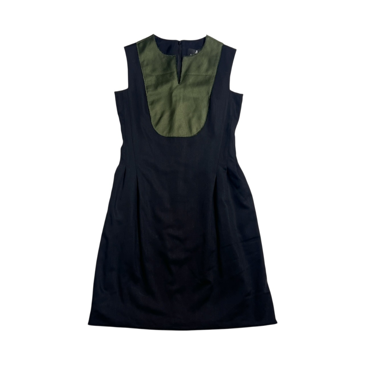 LANVIN COLLECTION ランバンコレクション イタリア製生地使用 ノースリーブ ワンピース 38/ブラック系 レディース 上品